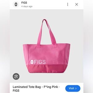 BNWT Figs f*ing pink laminated tote